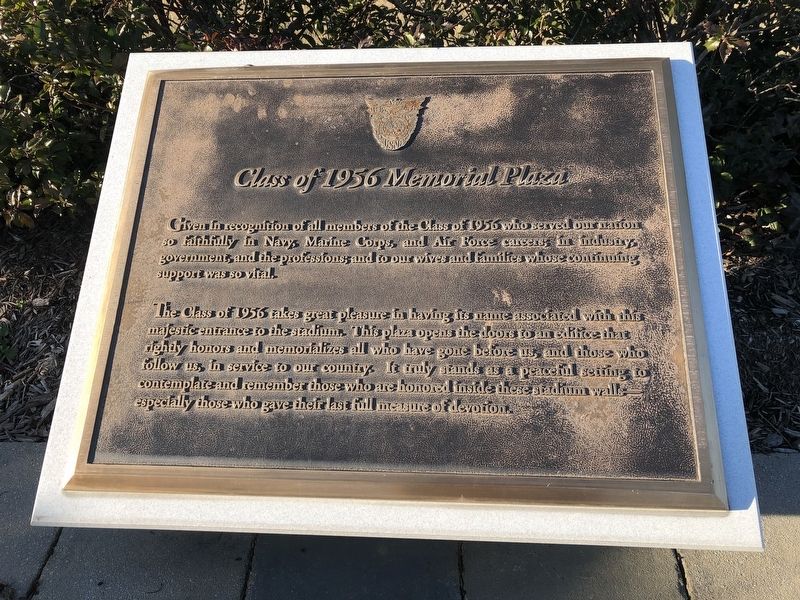 Class of 1956 Memorial Plaza Marker. Click for full size. Class of 1956 Memorial Plaza Marker image. Click for full size.