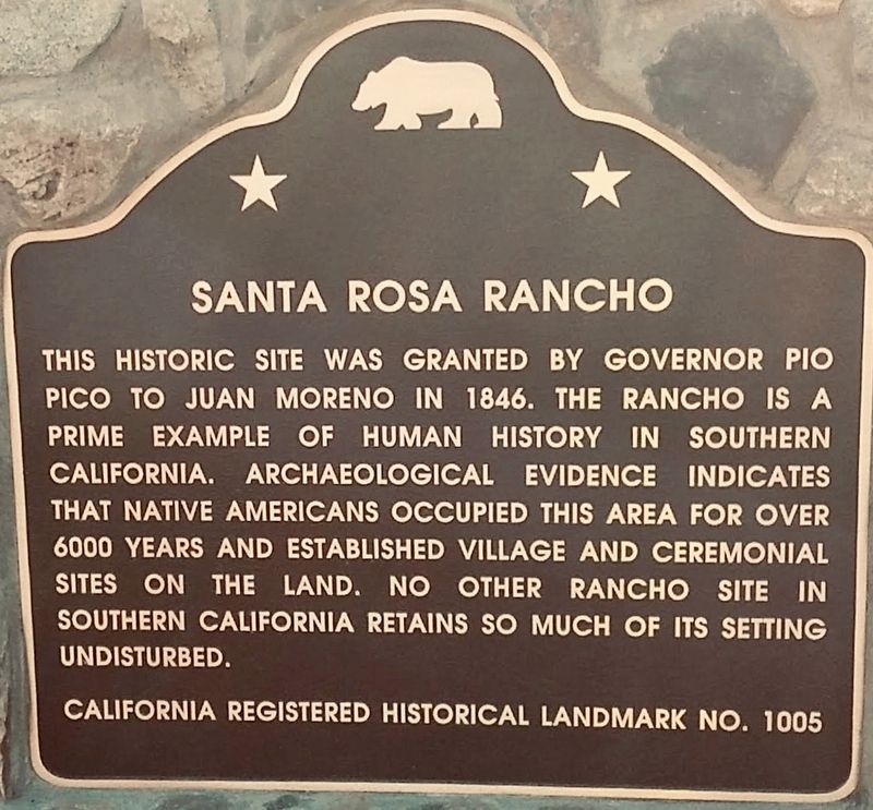 Santa Rosa Rancho Marker image. Click for full size.