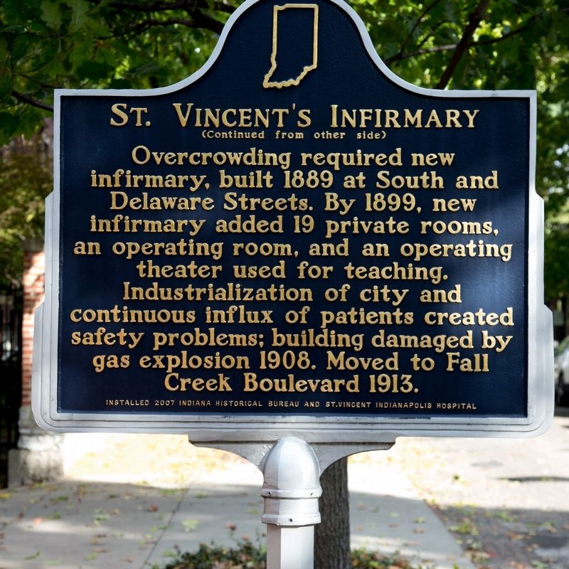 St. Vincents Infirmary Marker, side two image. Click for full size.