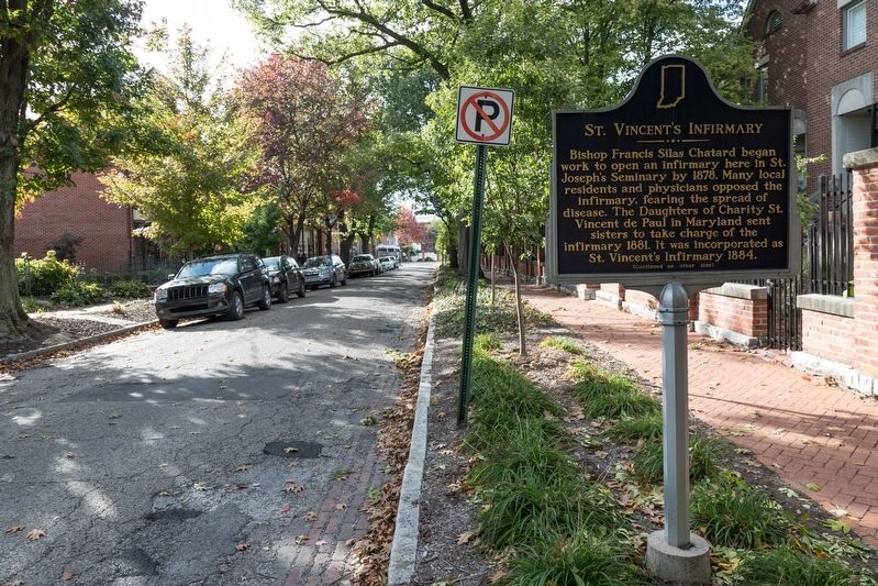St. Vincent’s Infirmary Marker. Click for full size. St. Vincent’s Infirmary Marker image. Click for full size.