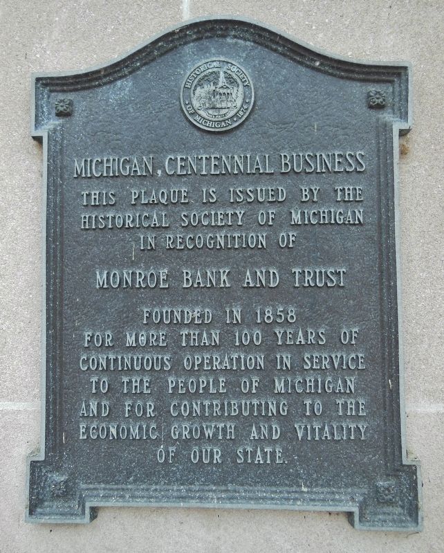 Monroe Bank and Trust Marker image. Click for full size.