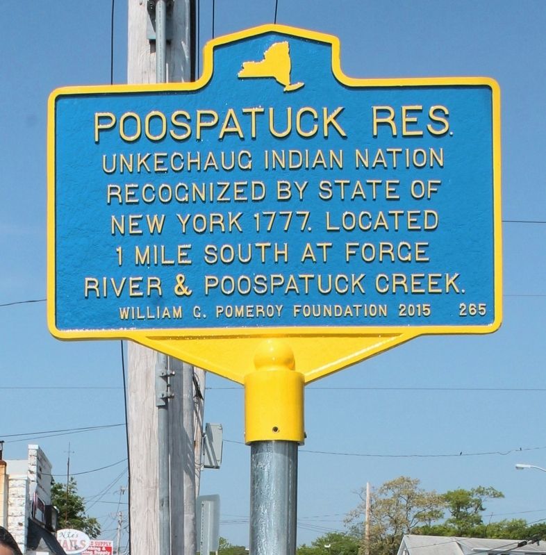 Poospatuck Res. Marker image. Click for full size.