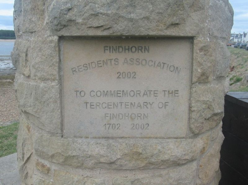 Findhorn Tercentenary Marker image. Click for full size.