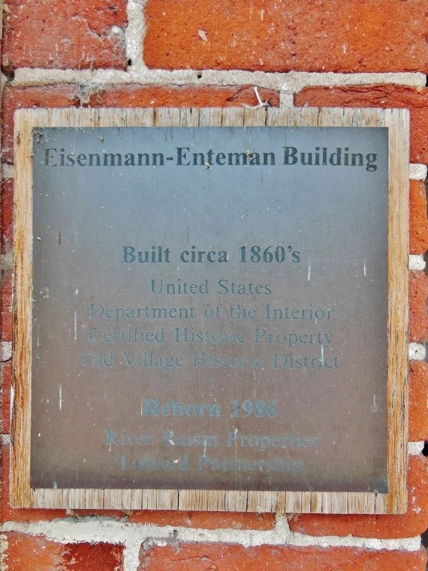 Eisenmann-Enteman Building Marker. Click for full size. Eisenmann-Enteman Building Marker image. Click for full size.