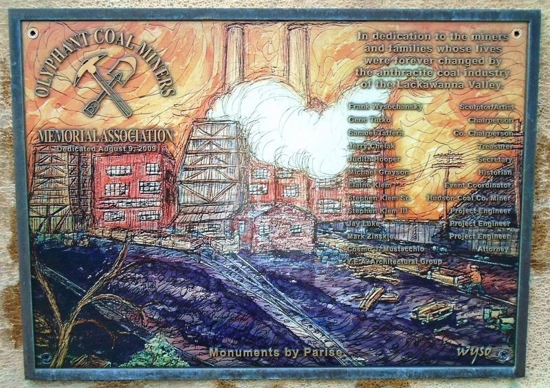 Olyphant Coal Miners Memorial Marker. Click for full size. Olyphant Coal Miners Memorial Marker image. Click for full size.