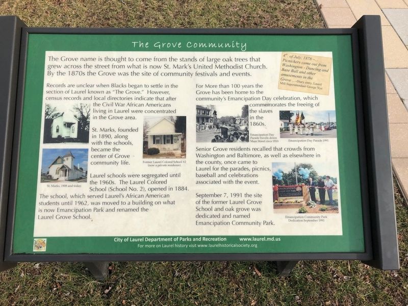 The Grove Community Marker. Click for full size. The Grove Community Marker image. Click for full size.