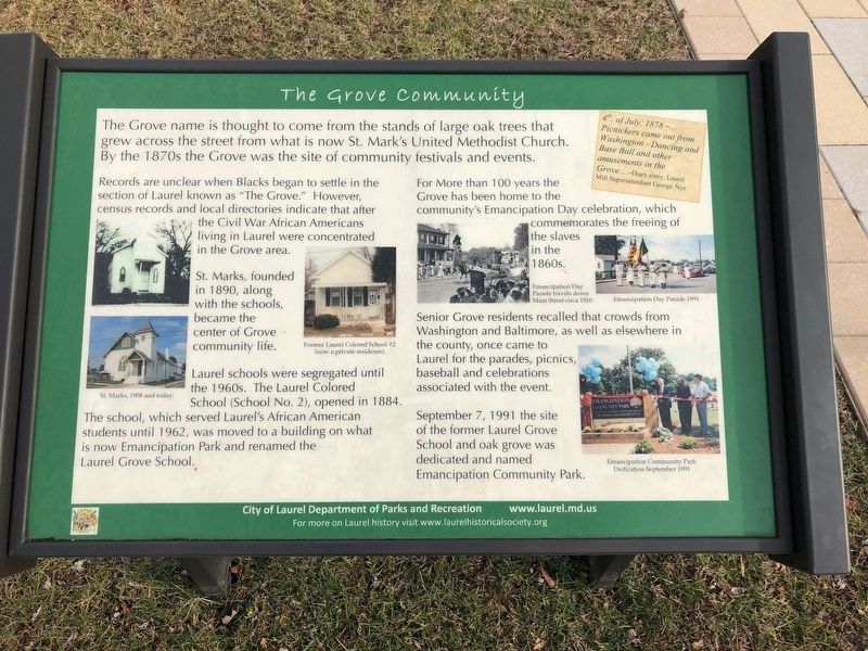 The Grove Community Marker image. Click for full size.