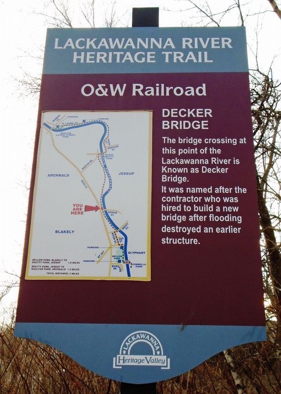 O&W Railroad Decker Bridge Marker image. Click for full size.