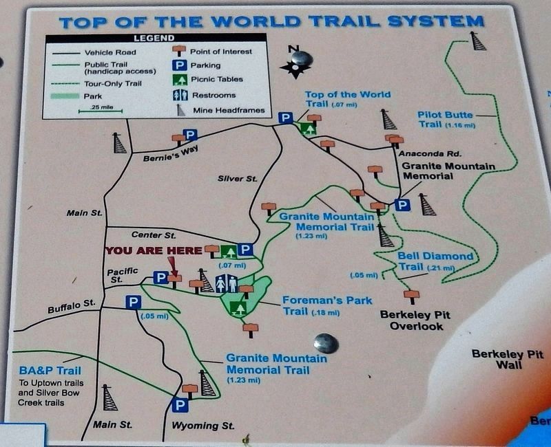 Marker detail: Top of the World Trail System image. Click for full size.