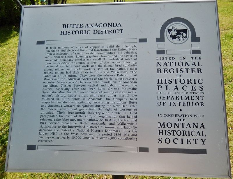 Butte-Anaconda Historic District Marker image. Click for full size.