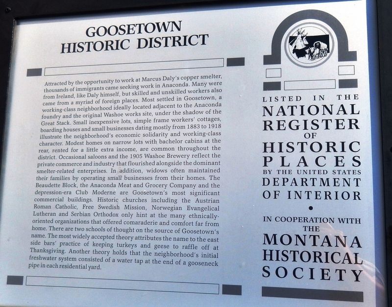 Goosetown Historic District Marker image. Click for more information.