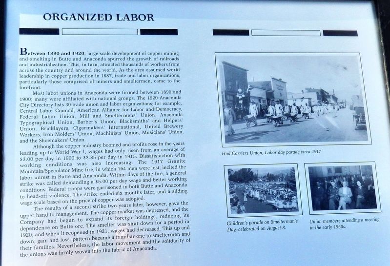 Organized Labor Marker. Click for full size. Organized Labor Marker image. Click for full size.