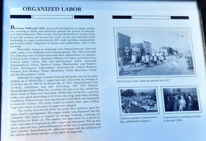 Organized Labor Marker image. Click for full size.