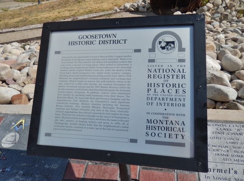 Goosetown Historic District Marker (<i>wide view</i>) image. Click for full size.
