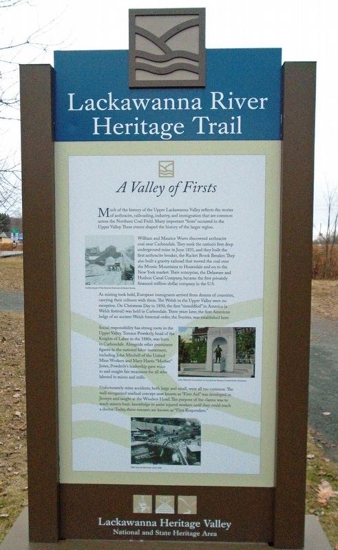 <i>A Valley of Firsts</i> Marker (back). Click for full size. <i>A Valley of Firsts</i> Marker (back) image. Click for full size.