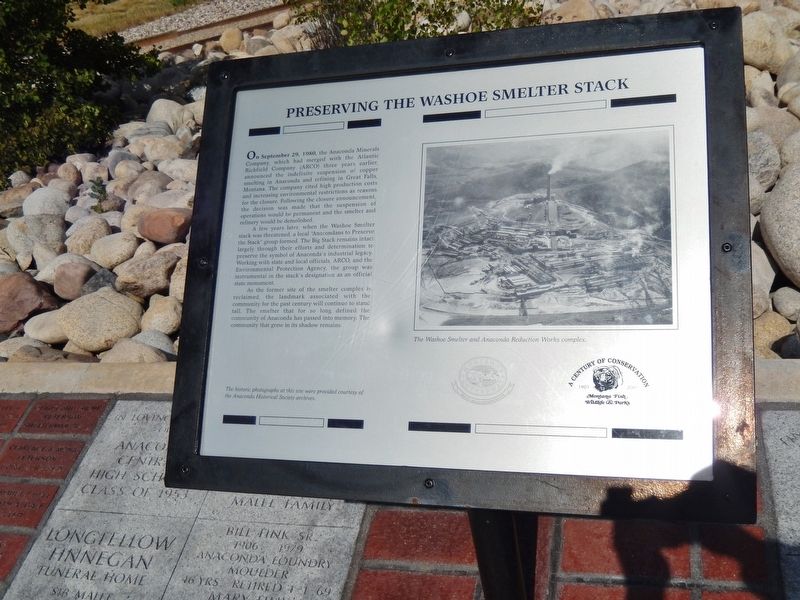 Preserving the Washoe Smelter Stack Marker (<i>wide view</i>). Click for full size. Preserving the Washoe Smelter Stack Marker (<i>wide view</i>) image. Click for full size.