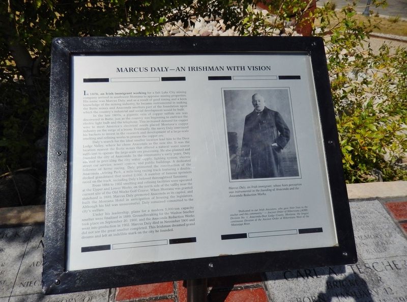 Marcus Daly - An Irishman with Vision Marker (<i>wide view</i>) image. Click for full size.