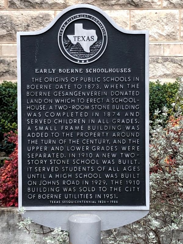 Early Boerne Schoolhouses Marker image. Click for full size.