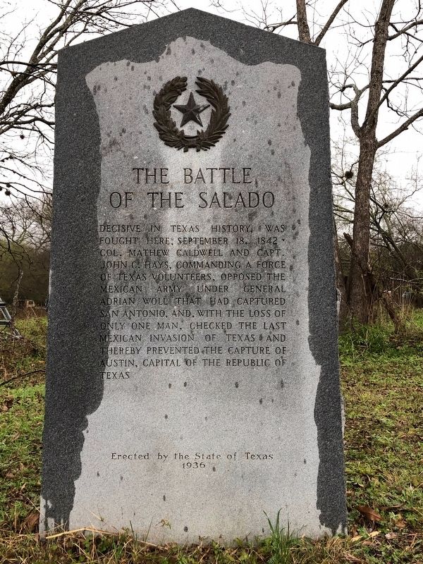 Battle of the Salado Marker image. Click for full size.