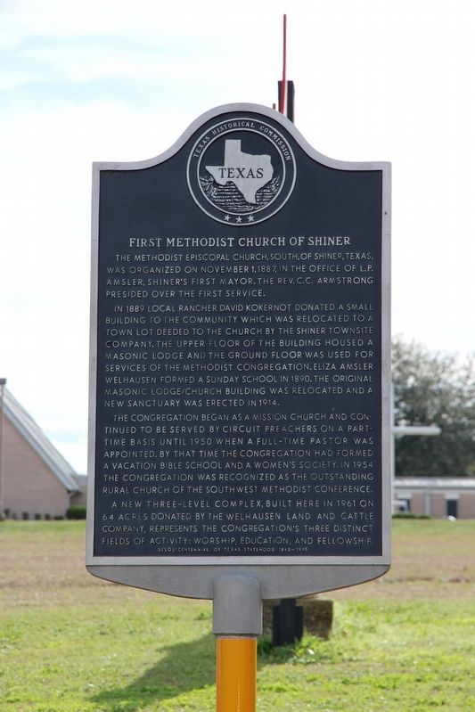 First Methodist Church of Shiner Marker. Click for full size. First Methodist Church of Shiner Marker image. Click for full size.