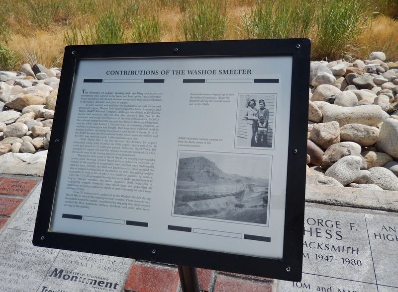 Contributions of the Washoe Smelter Marker (<i>wide view</i>). Click for full size. Contributions of the Washoe Smelter Marker (<i>wide view</i>) image. Click for full size.