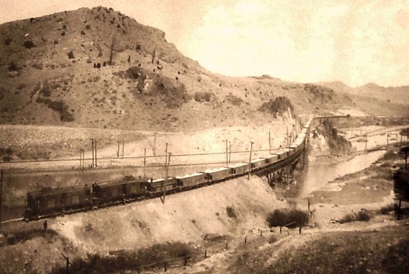 Marker photo: BA&P electrified railway carried ore from the Butte mines to the Anaconda smelters image. Click for full size.