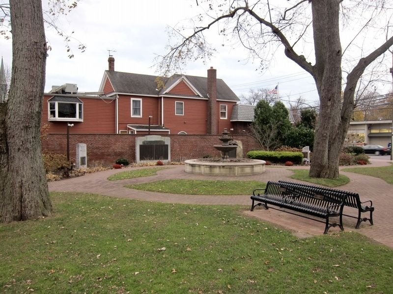 Farmingdale World War II Memorial - wide view image. Click for full size.