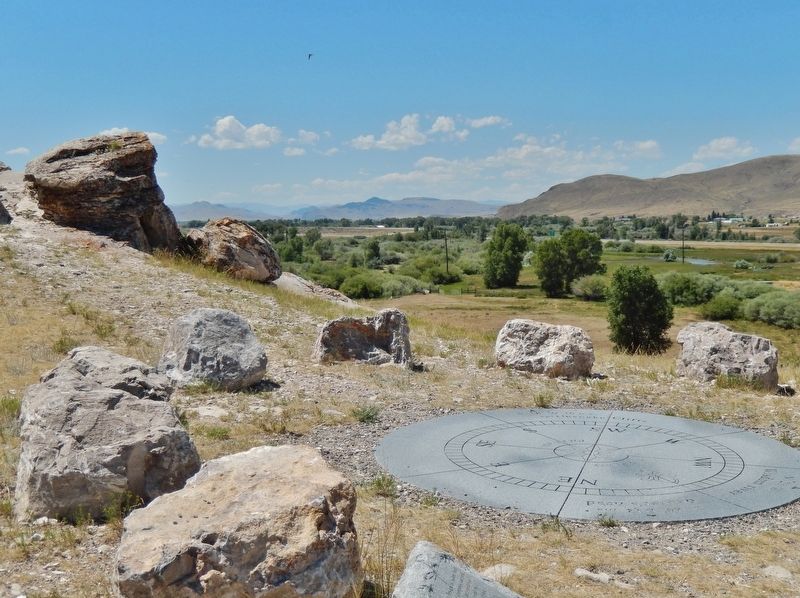 Clark Pocket Compass Monument (<i>wide view looking southwest across the monument</i>) image. Click for full size.