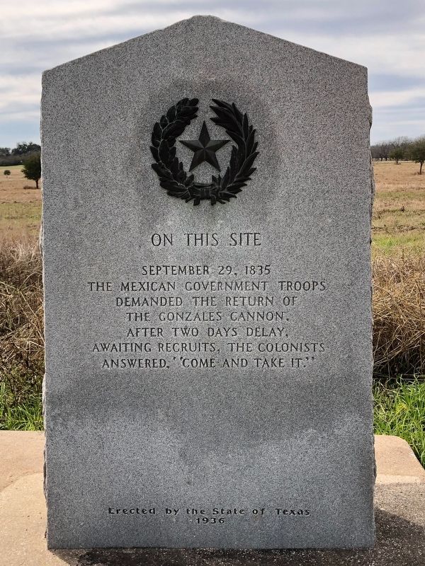 Gonzales Cannon Marker image. Click for full size.