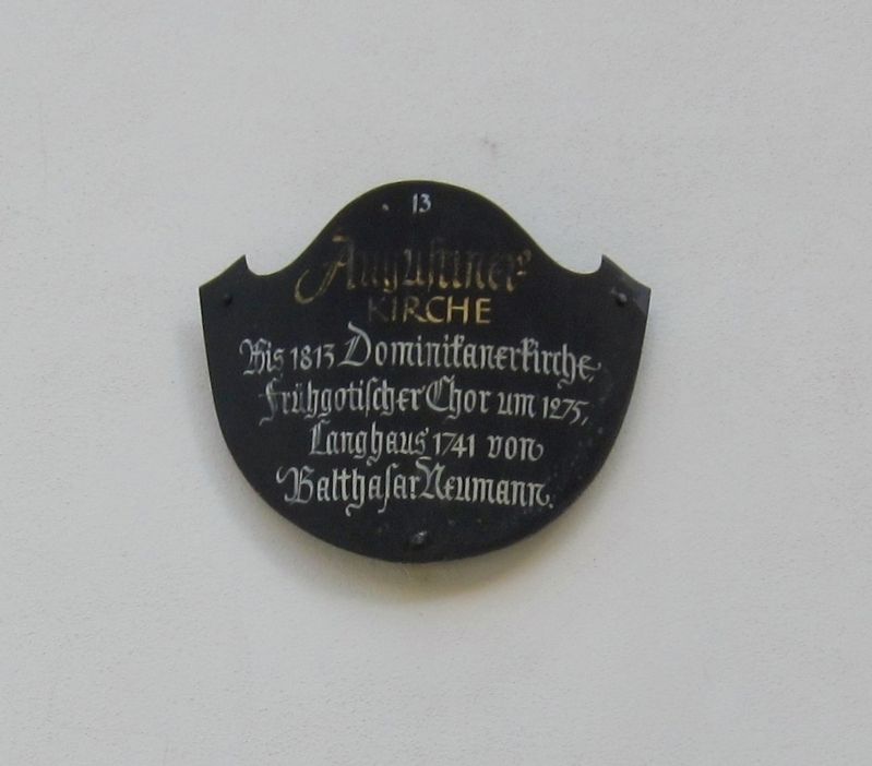 Augustiner Kirche / Church of St. Augustine Marker. Click for full size. Augustiner Kirche / Church of St. Augustine Marker image. Click for full size.