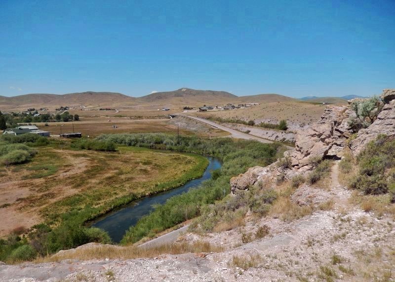 Clark Lookout view north along the Beaverhead River. Click for full size. Clark Lookout view north along the Beaverhead River image. Click for full size.