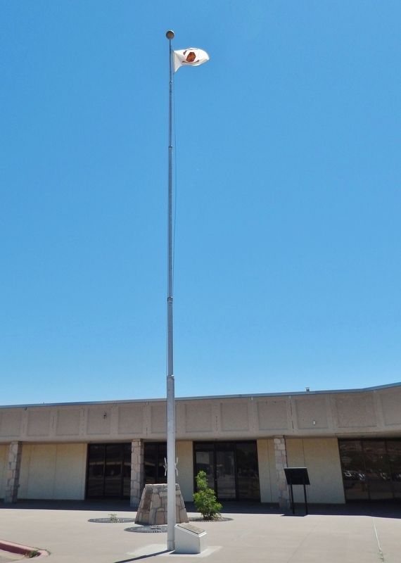 General of the Army Omar N. Bradley Flagpole (<i>Marker visible at base of flagpole</i>) image. Click for full size.