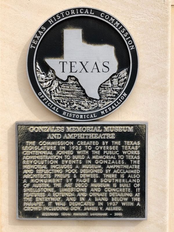 Gonzales Memorial Museum and Amphitheatre Marker image. Click for full size.