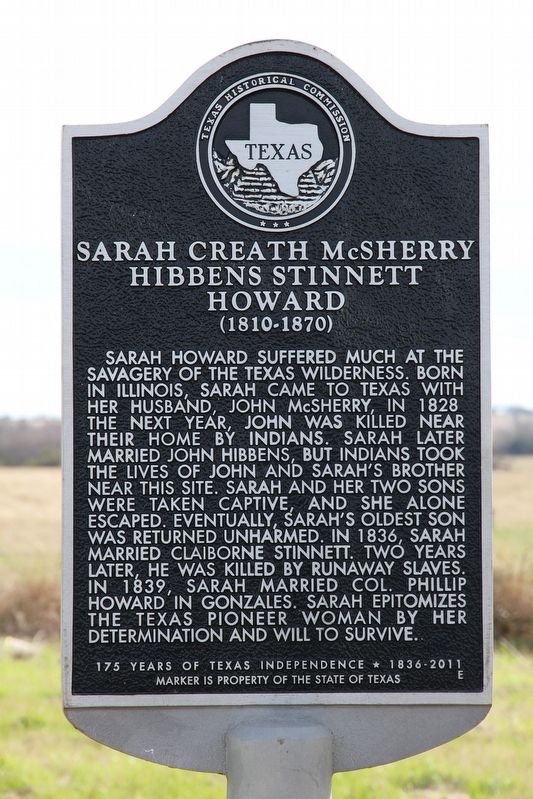 Sarah Creath McSherry Hibbens Stinnett Howard Marker image. Click for full size.