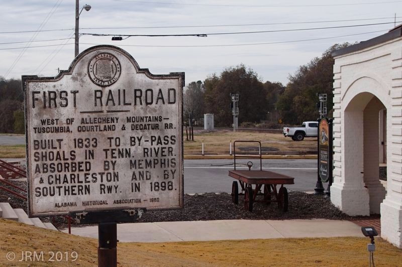 First Railroad Marker, now at the Southern Railway Depot image. Click for full size.