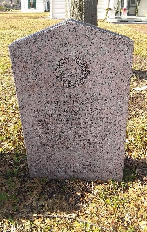 Sam Bell Maxey Marker. Click for full size. Sam Bell Maxey Marker image. Click for full size.