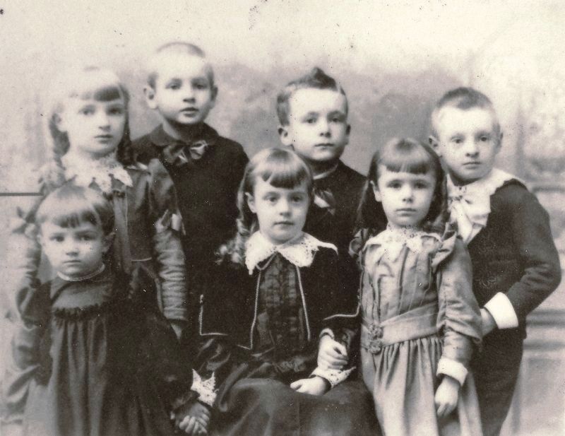 Marker detail: Clark family and other children, 1891. Click for full size. Marker detail: Clark family and other children, 1891 image. Click for full size.