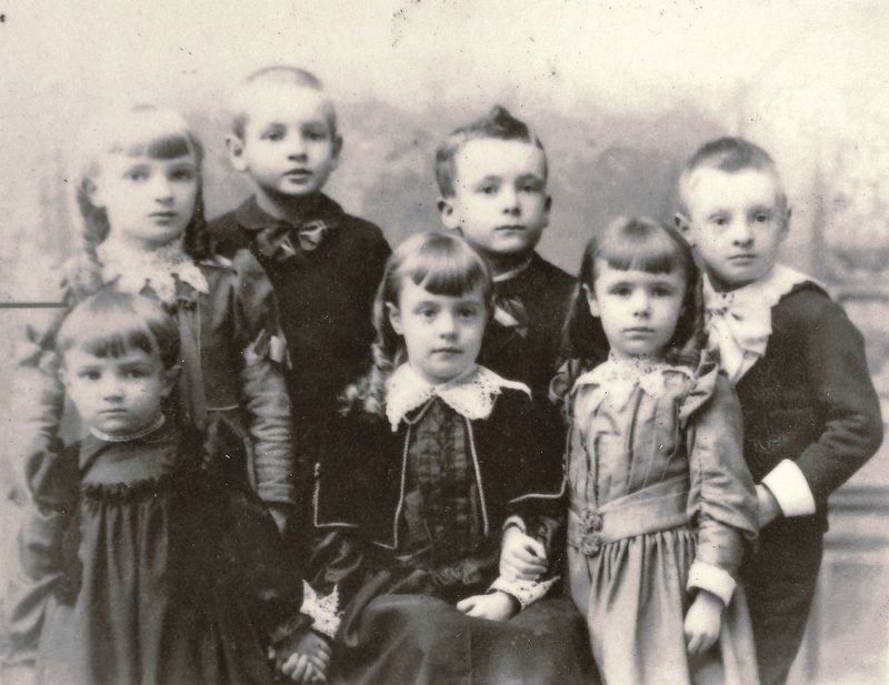 Marker detail: Clark family and other children, 1891 image. Click for full size.