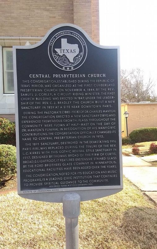 Central Presbyterian Church Marker image. Click for full size.