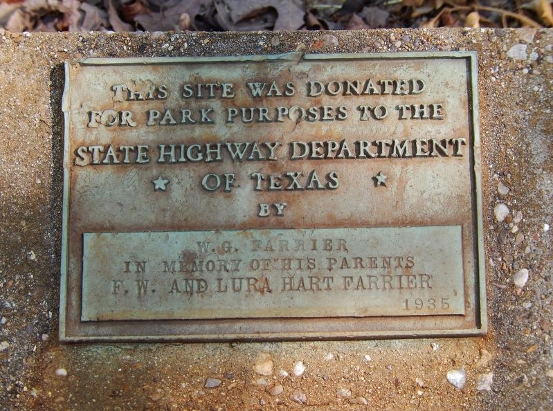 Farrier Site Dedication Plaque (<i>located beside marker</i>) image. Click for full size.