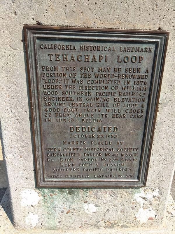 Tehachapi Loop Marker. Click for full size. Tehachapi Loop Marker image. Click for full size.