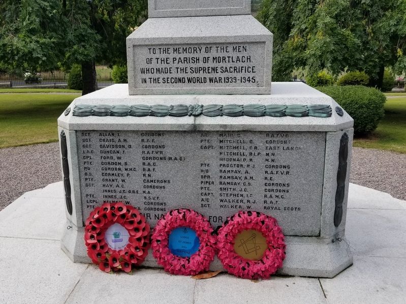 Mortlach Parish War Memorial. Click for full size. Mortlach Parish War Memorial image. Click for full size.
