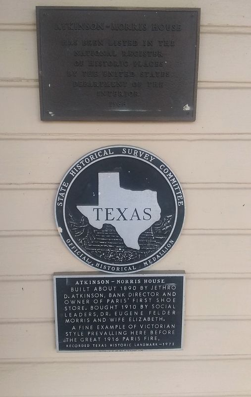 Atkinson-Morris House Marker. Click for full size. Atkinson-Morris House Marker image. Click for full size.