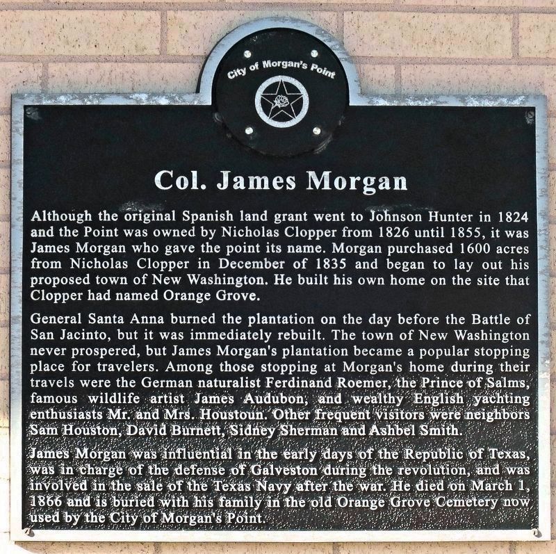 Col. James Morgan Marker image. Click for full size.