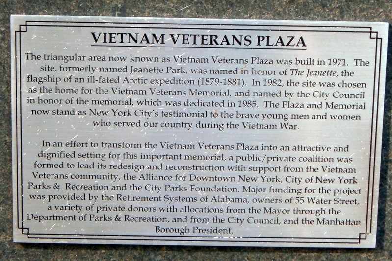 Vietnam Veterans Plaza Marker image. Click for full size.