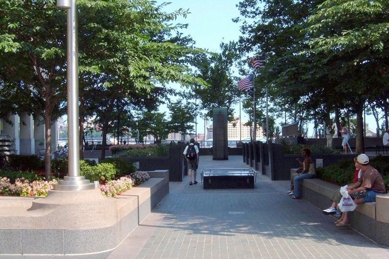 Vietnam Veterans Plaza, Water Street entrance image. Click for full size.