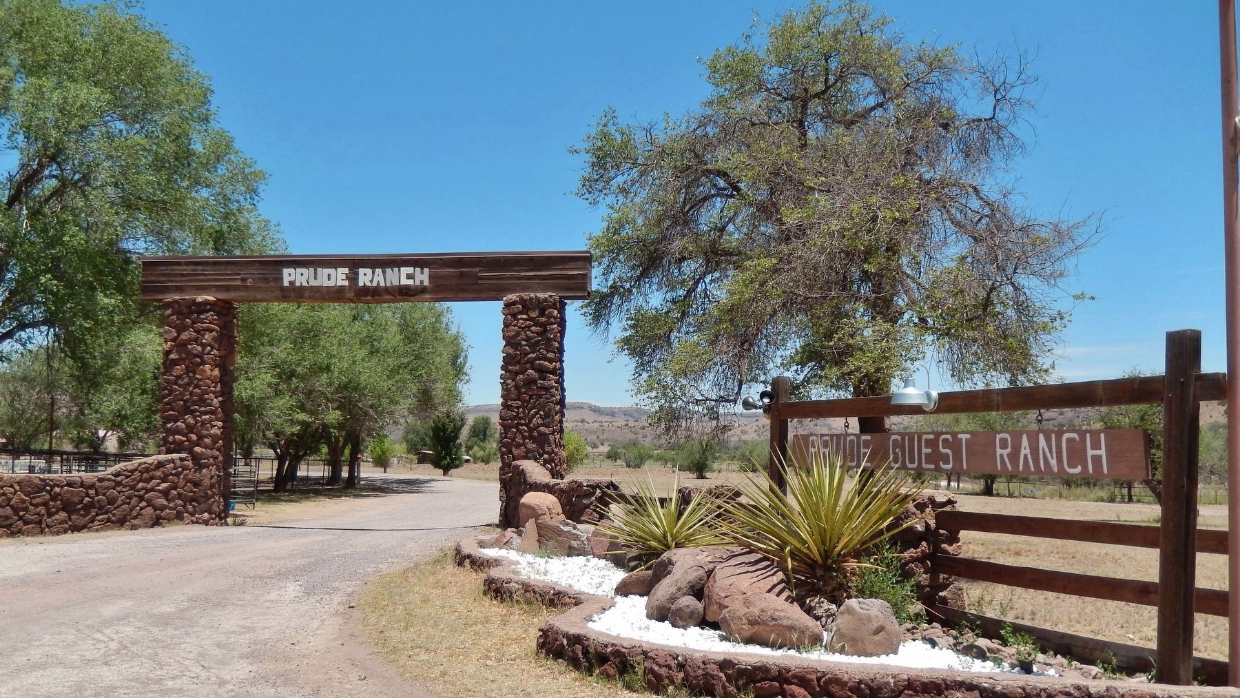 Prude Guest Ranch Entrance (<i>located beside marker</i>) image. Click for full size.