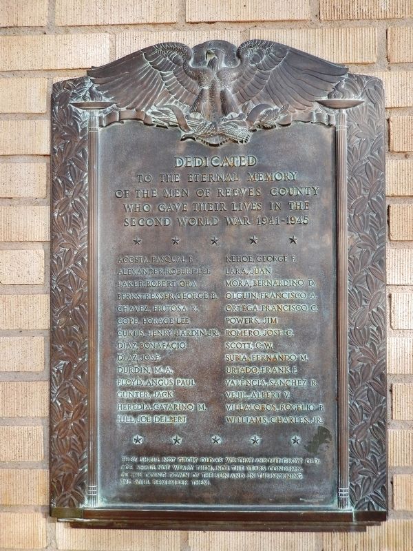 Reeves County World War II Memorial image. Click for full size.