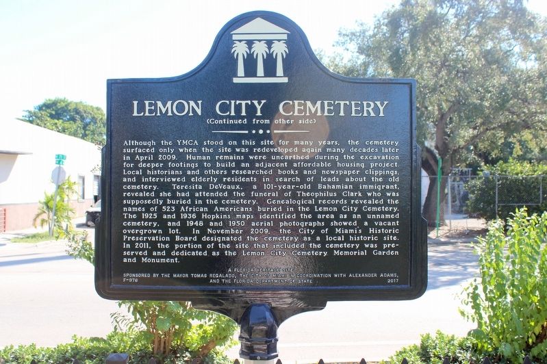 Lemon City Cemetery Marker Side 2 image. Click for full size.
