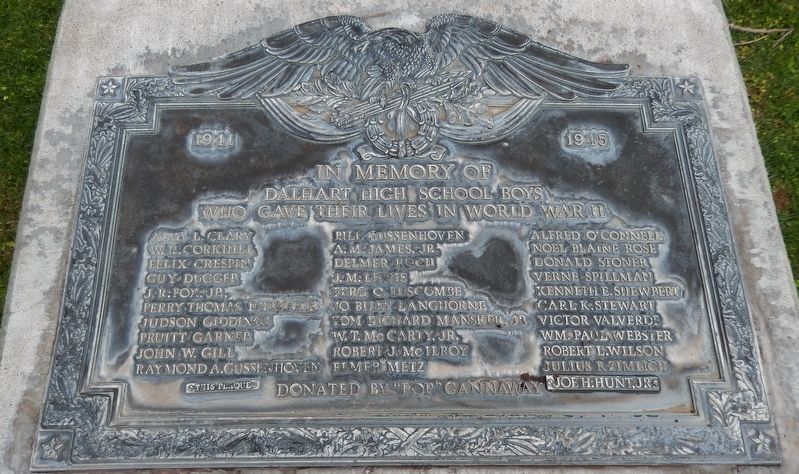 Dalhart High School Boys World War II Memorial image. Click for full size.